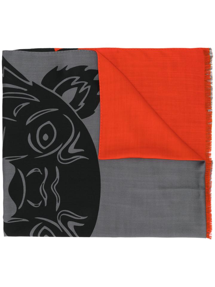 Kenzo Tiger Print Scarf - Black