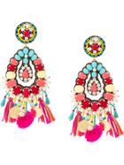 Ranjana Khan Stone And Charm Drop Earrings - Multicolour