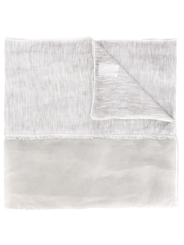 Fabiana Filippi Fringed Trim Scarf, Women's, Grey, Silk/linen/flax/modal