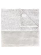 Fabiana Filippi Fringed Trim Scarf, Women's, Grey, Silk/linen/flax/modal