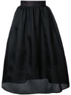 Le Ciel Bleu Midi Full Skirt, Women's, Size: 36, Black, Silk
