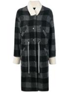 Isabel Marant Étoile - Tonal Check Midi Coat - Women - Cotton/polyester/wool/other Fibres - 34, Grey, Cotton/polyester/wool/other Fibres