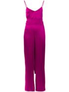 Galvan Cuzco Tie Waist Jumpsuit - Pink & Purple