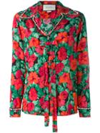 Gucci - Floral Print Shirt - Women - Silk - 38, Red, Silk