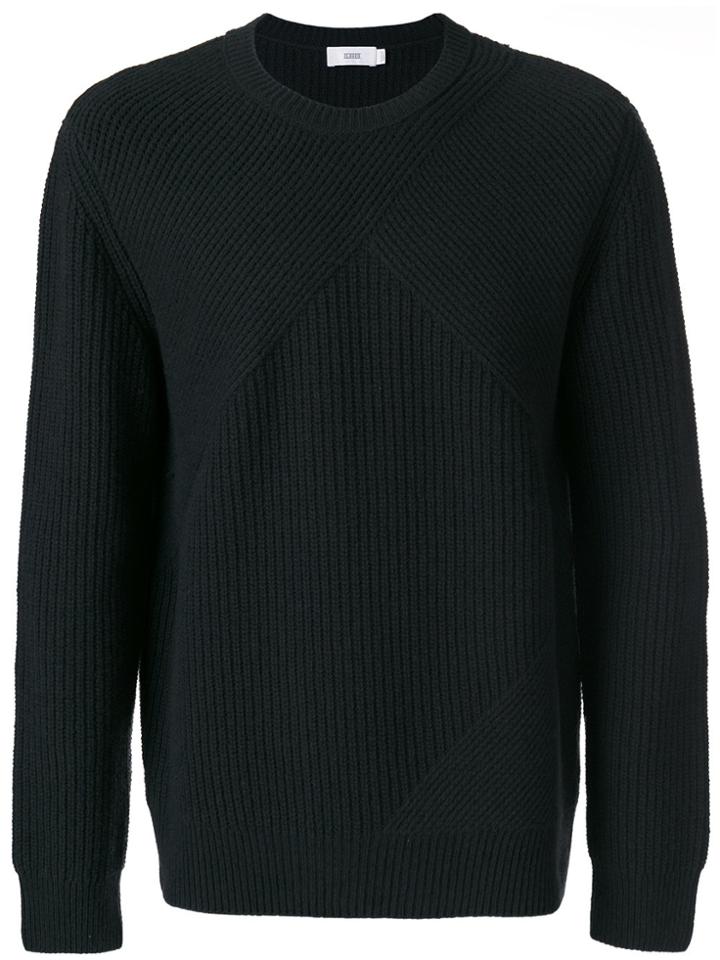 Closed Ribbed Knit Jumper - Green
