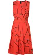 Calvin Klein Collection 'fauve' Dress, Women's, Size: 40, Red, Viscose/cotton
