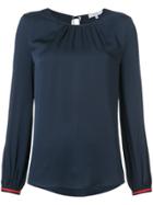Milly Pleated Neck Blouse - Blue