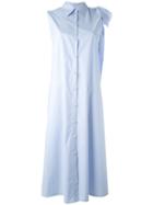 Mm6 Maison Margiela Sleeveless Midi Shirt Dress, Women's, Size: 44, Blue, Cotton