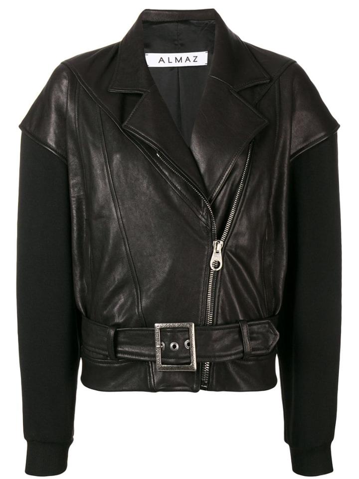 Almaz Buckled Biker Jacket - Black