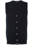 Zanone V-neck Gilet - Blue
