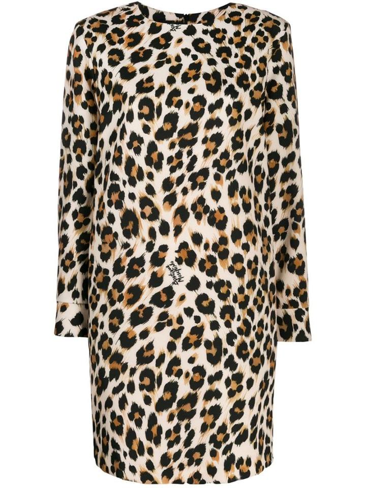 Boutique Moschino Leopard Print Mini Dress - Brown