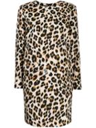 Boutique Moschino Leopard Print Mini Dress - Brown