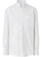 Burberry Classic Fit Detachable Collar Cotton Shirt - White