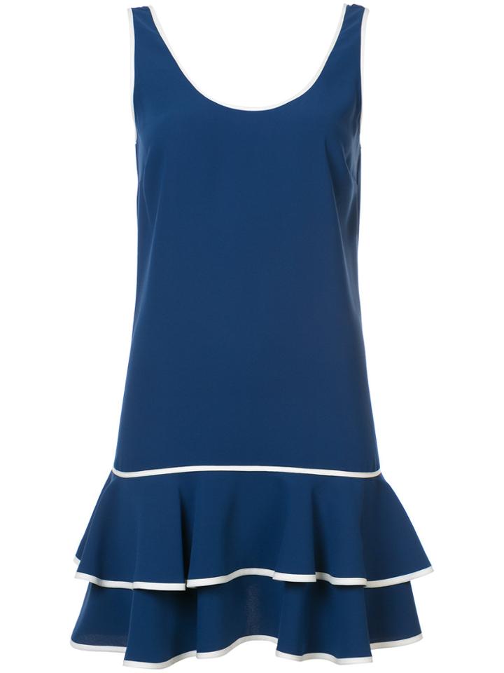 Amanda Uprichard Tiered Ruffle Shift Dress - Blue