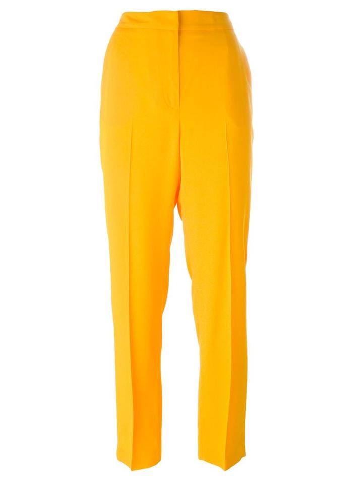 Msgm High Rise Tailored Trousers, Women's, Size: 40, Yellow/orange, Acetate/viscose/polyester