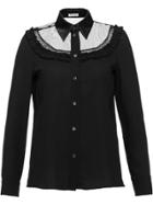 Miu Miu Sablé And Georgette Blouse - Black
