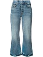 Grlfrnd - Cropped Wide-leg Jeans - Women - Cotton - 28, Blue, Cotton