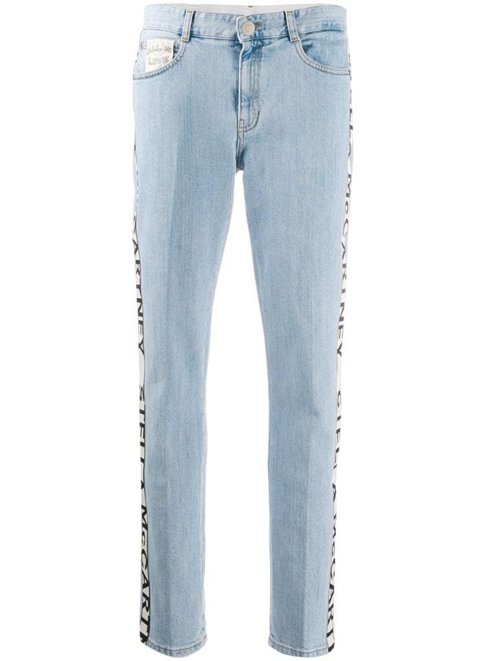 Stella Mccartney Logo Stripe Slim Jeans - Blue
