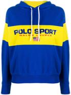 Polo Ralph Lauren Logo Colour-block Hoodie - Blue