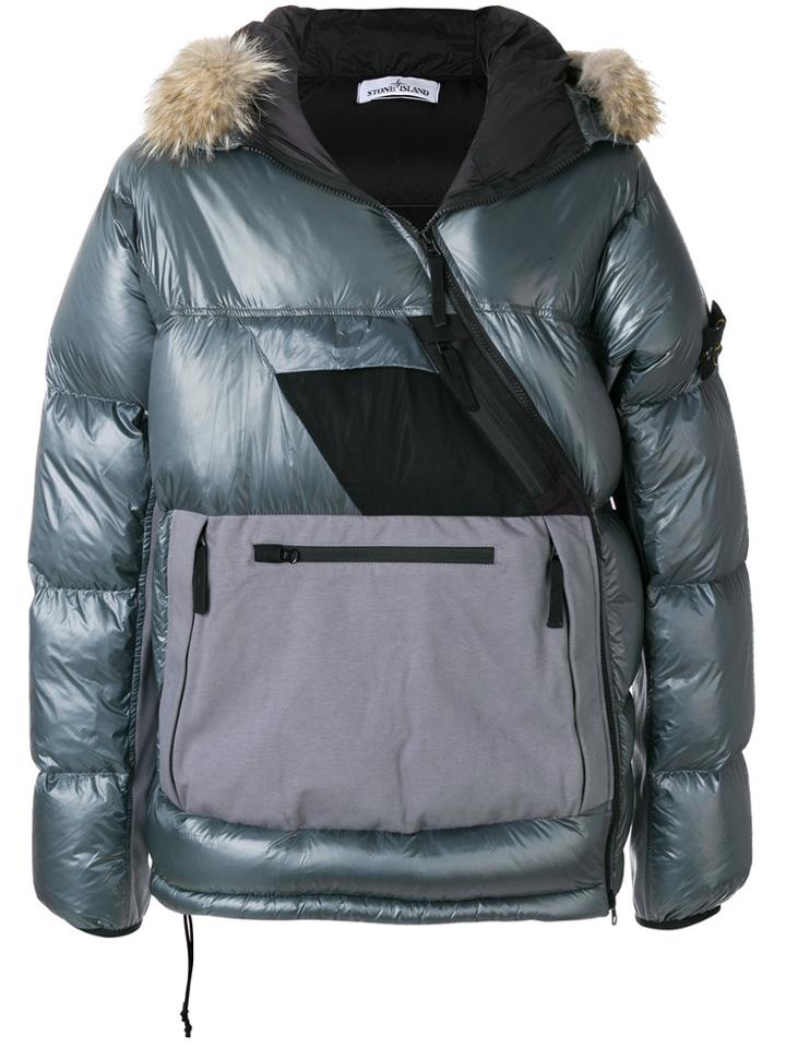 Stone Island Contrast Padded Jacket - Blue