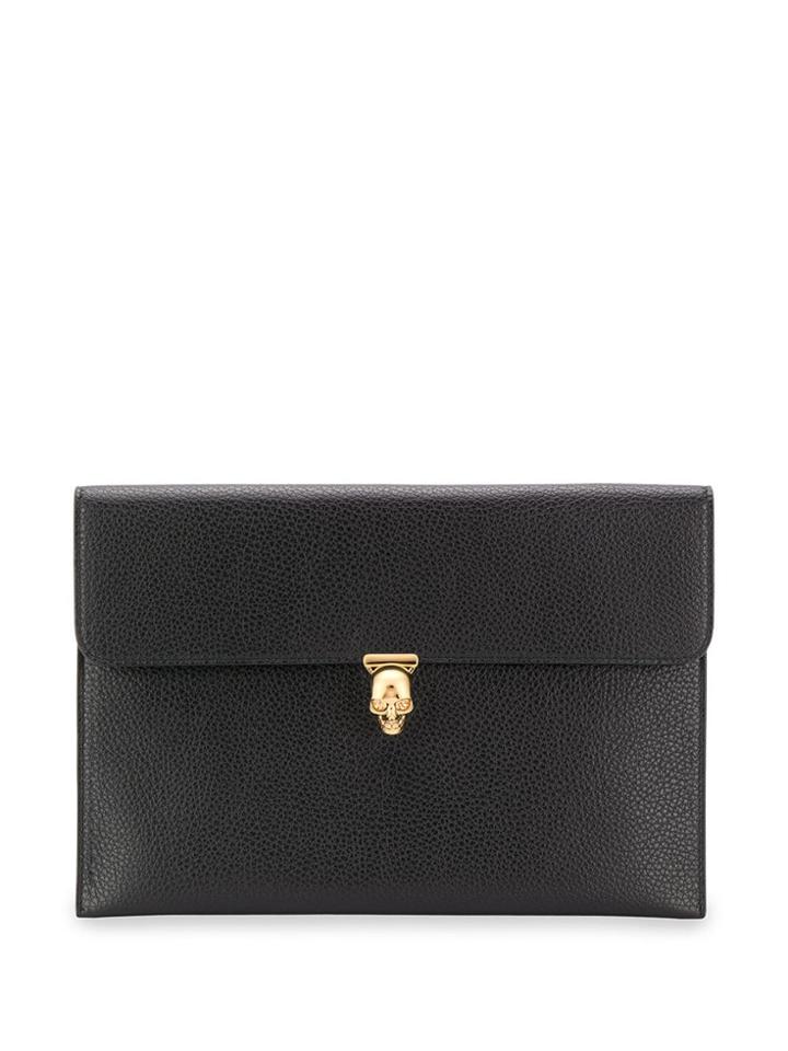 Alexander Mcqueen Skull Closure Clutch Bag - Black