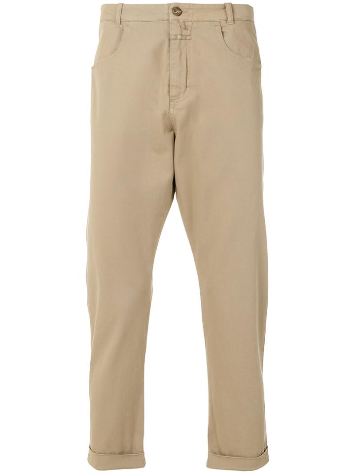 Closed High Waisted Cropped Trousers - Nude & Neutrals