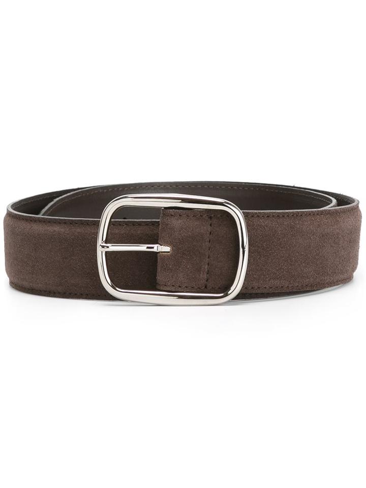 Orciani Suede Buckle Belt, Men's, Size: 90, Brown, Leather