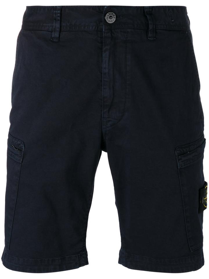 Stone Island Cargo Shorts, Men's, Size: 29, Blue, Cotton/spandex/elastane