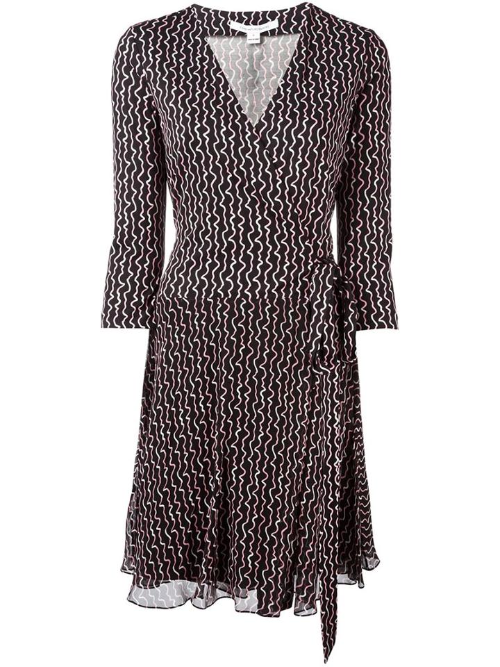 Diane Von Furstenberg Envelope Short Dress, Women's, Size: 14, Pink/purple, Silk/polyester/spandex/elastane