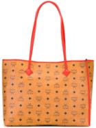 Mcm Logo Print Tote, Adult Unisex, Nude/neutrals, Leather