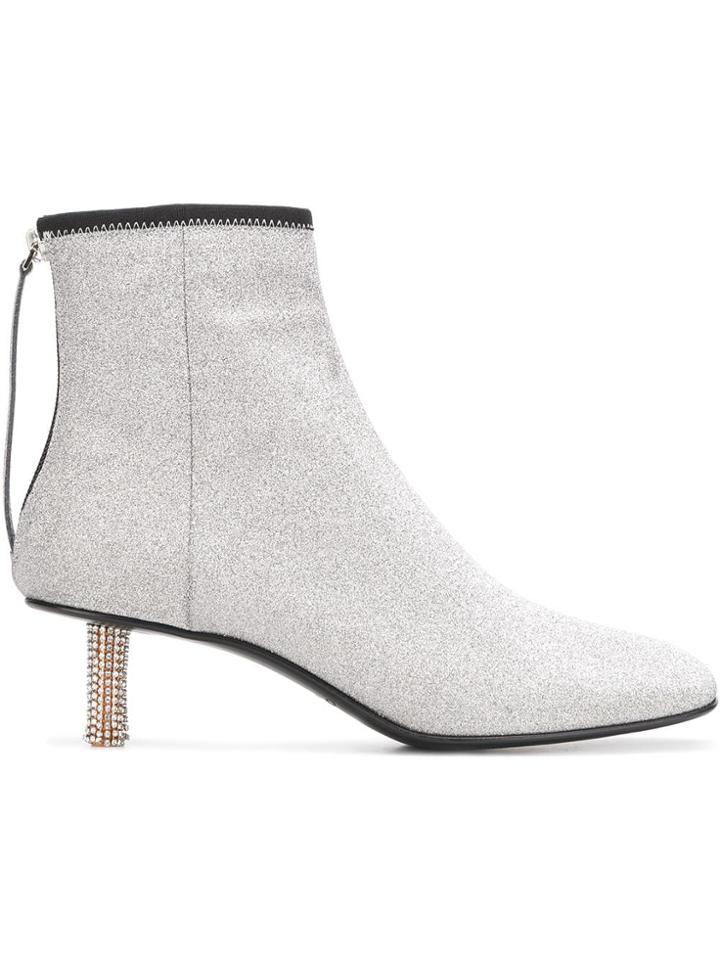 Calvin Klein 205w39nyc Glitter Ankle Boots - Grey