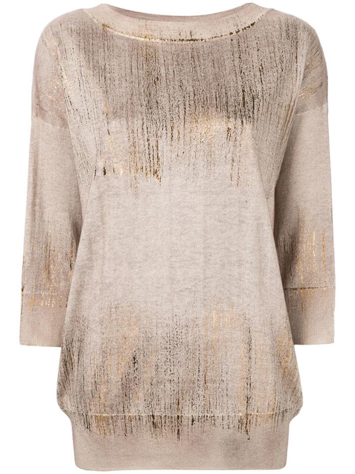 Snobby Sheep Fold-effect Coated Sweater - Neutrals