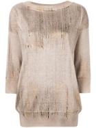 Snobby Sheep Fold-effect Coated Sweater - Neutrals