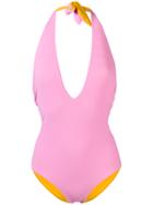 Tory Burch Two Side Swimsuit - Pink & Purple