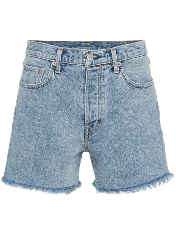 Helmut Lang Cut Off Boy Fit Denim Shorts - Blue