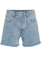 Helmut Lang Cut Off Boy Fit Denim Shorts - Blue