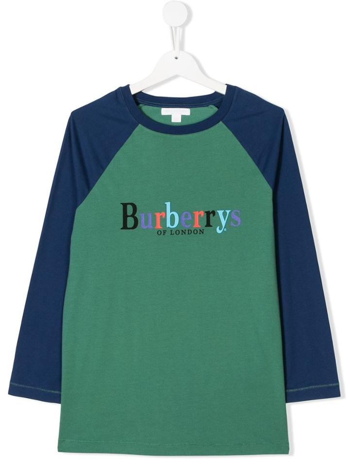 Burberry Kids Contrast Logo Tee - Green