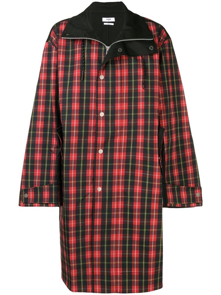 Cmmn Swdn Button Check Coat - Red