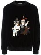Dolce & Gabbana Western Designer's Patch Sweatshirt, Men's, Size: 52, Black, Cotton