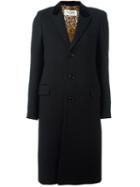 Saint Laurent Classic Buttoned Coat, Women's, Size: 38, Black, Cotton/cupro/wool