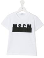 Msgm Kids Logo Print T-shirt, Boy's, Size: 6 Yrs, White