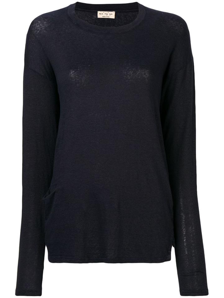 Ma'ry'ya Long-sleeve Fitted Sweater - Blue