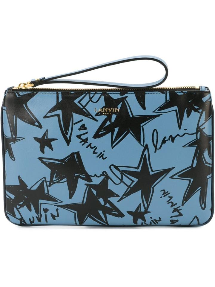 Lanvin Star Print Clutch - Blue