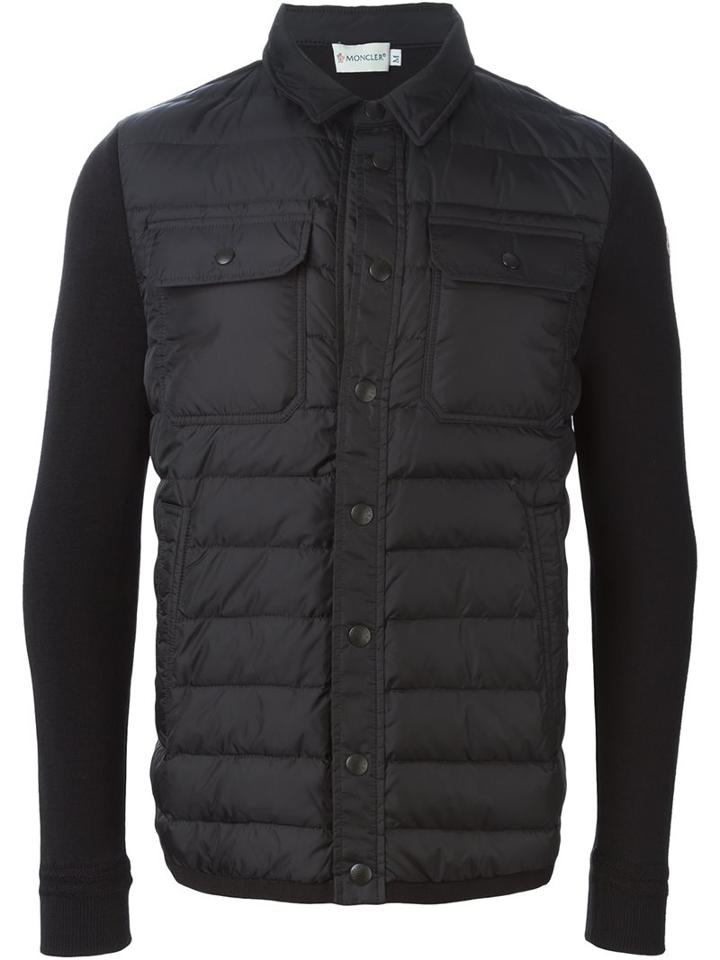 Moncler Padded Knitted Jacket, Men's, Size: Medium, Black, Feather Down/acrylic/virgin Wool