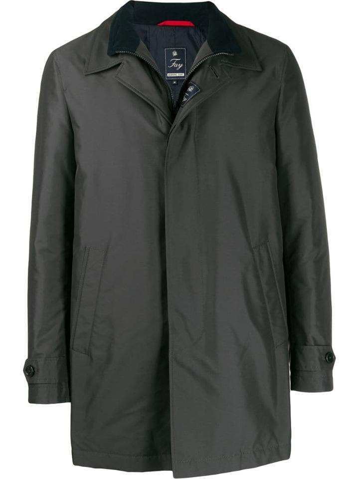 Fay Single-breasted Rain Mac - Green
