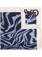 Ganni Zebra Print Scarf - Blue