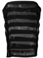 Federica Tosi - Sheer Stripe Top - Women - Cotton - Xs, Black, Cotton