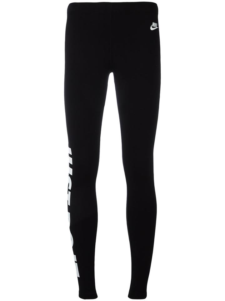 Nike Branded Leggings, Women's, Size: Small, Black, Cotton/polyester/spandex/elastane