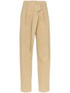 Low Classic Belted Straight Leg Trousers - Neutrals