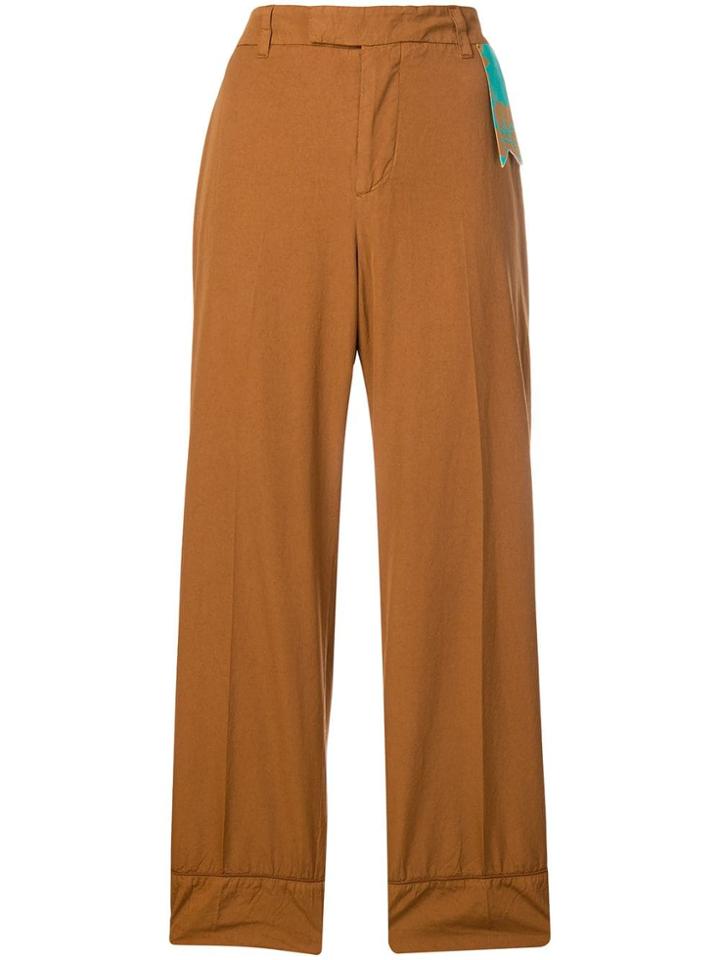 The Gigi Cropped Wide-leg Trousers - Brown